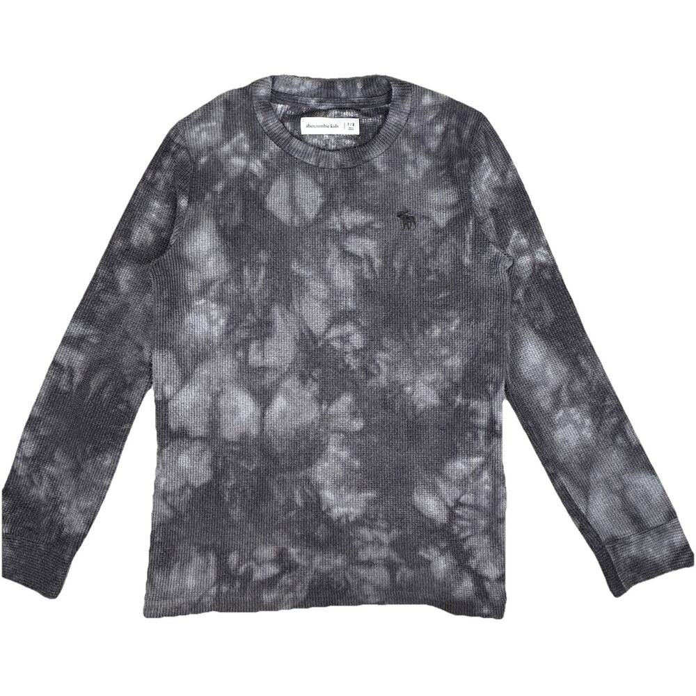 Abercrombie soft waffle base layer w/embroidered moose gray camo Kids Sz 7/8